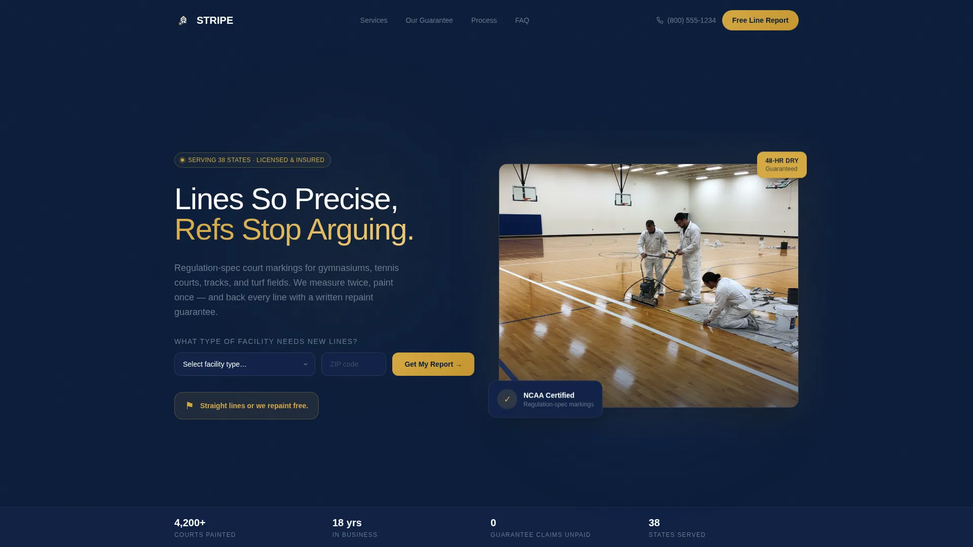 Sports Facility Painting Contractor Landing Page