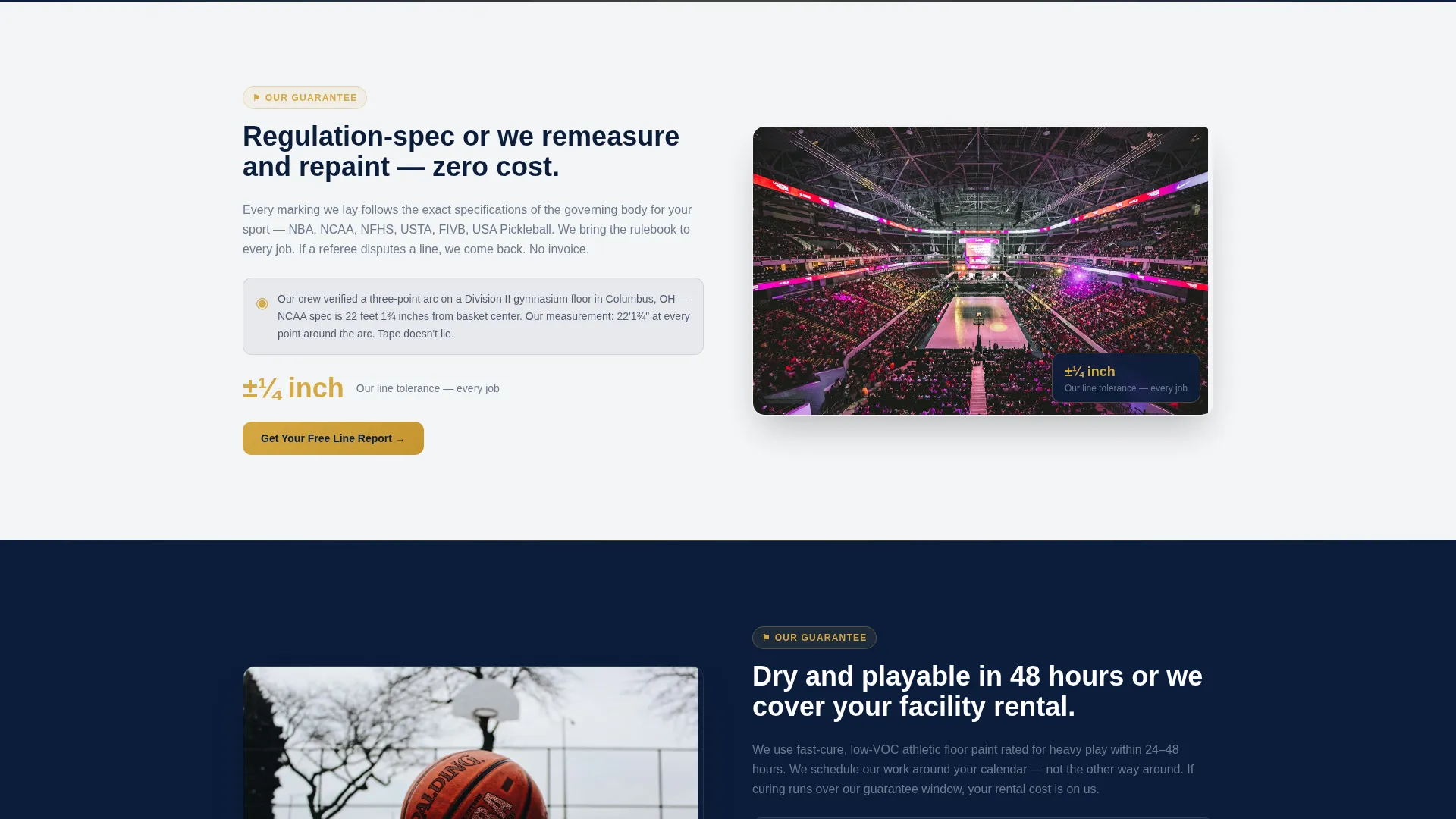 Sports Facility Painting Contractor Landing Page