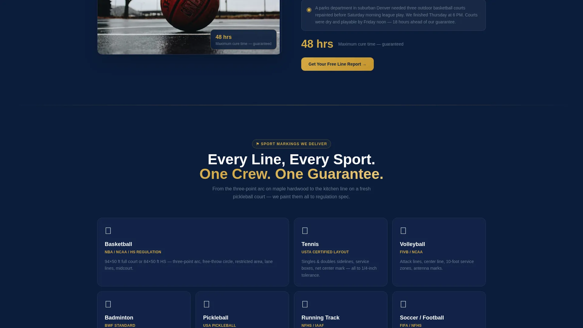 Sports Facility Painting Contractor Landing Page