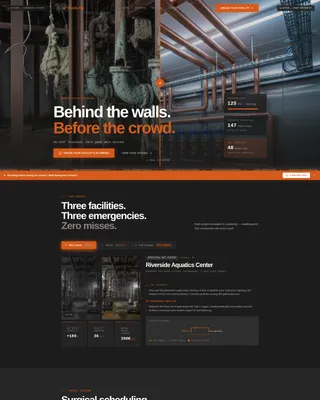 Sports Facility Plumbing Contractor Landing Page