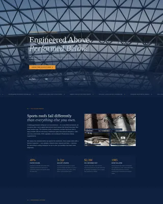 Sports Facility Roofing Contractor Landing Page