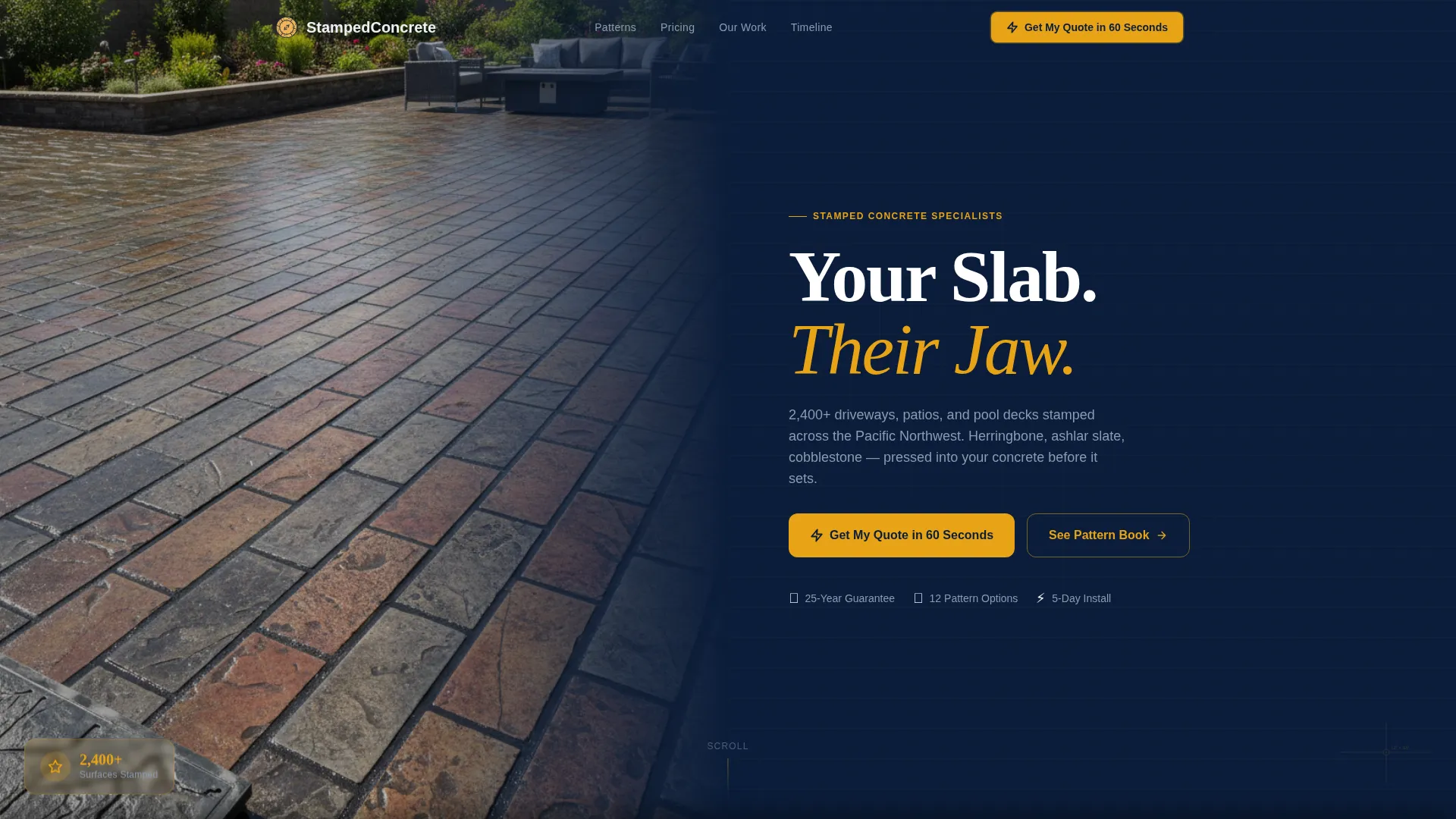 Stamped Concrete Specialist Landing Page Template