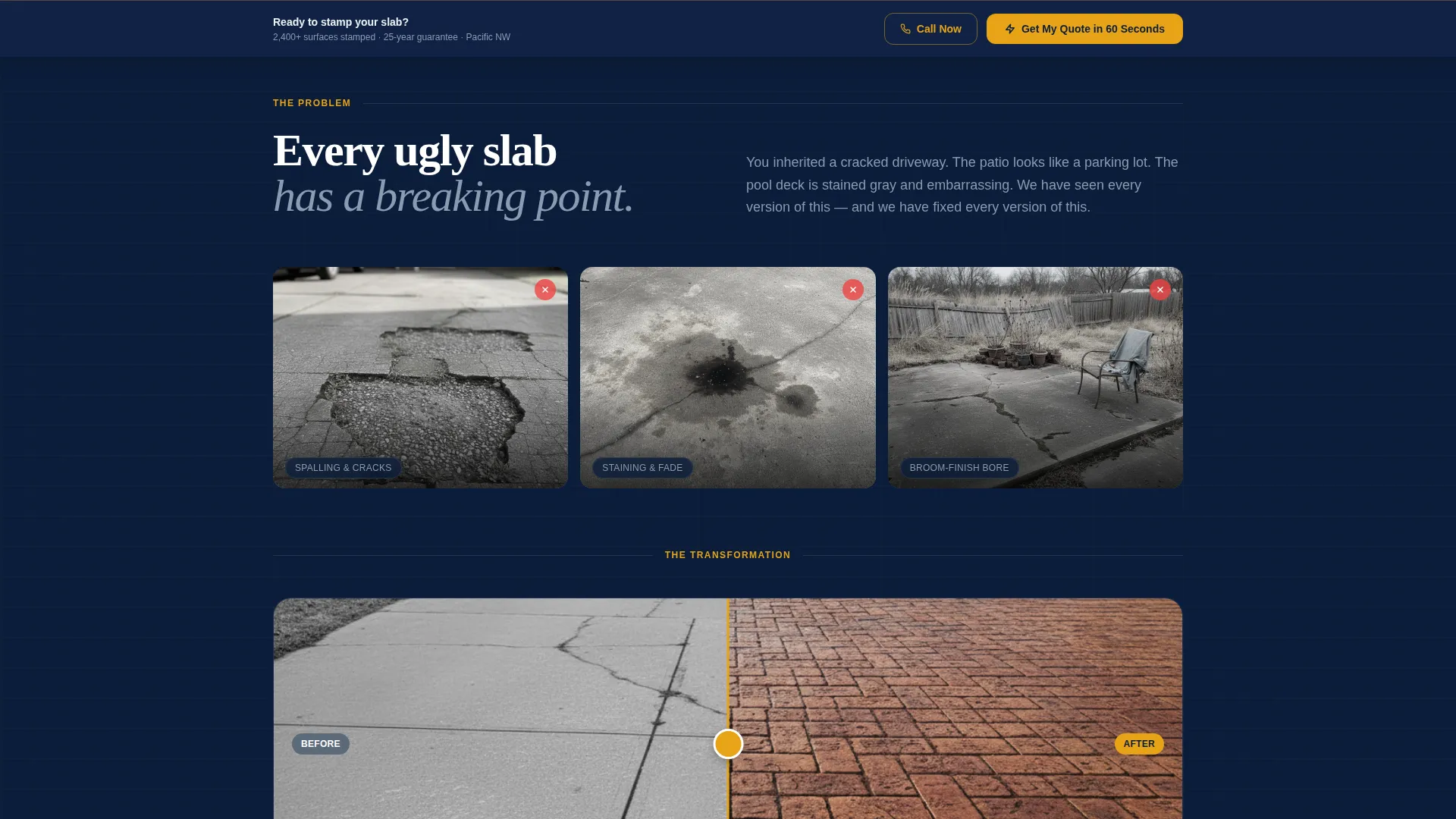 Stamped Concrete Specialist Landing Page Template
