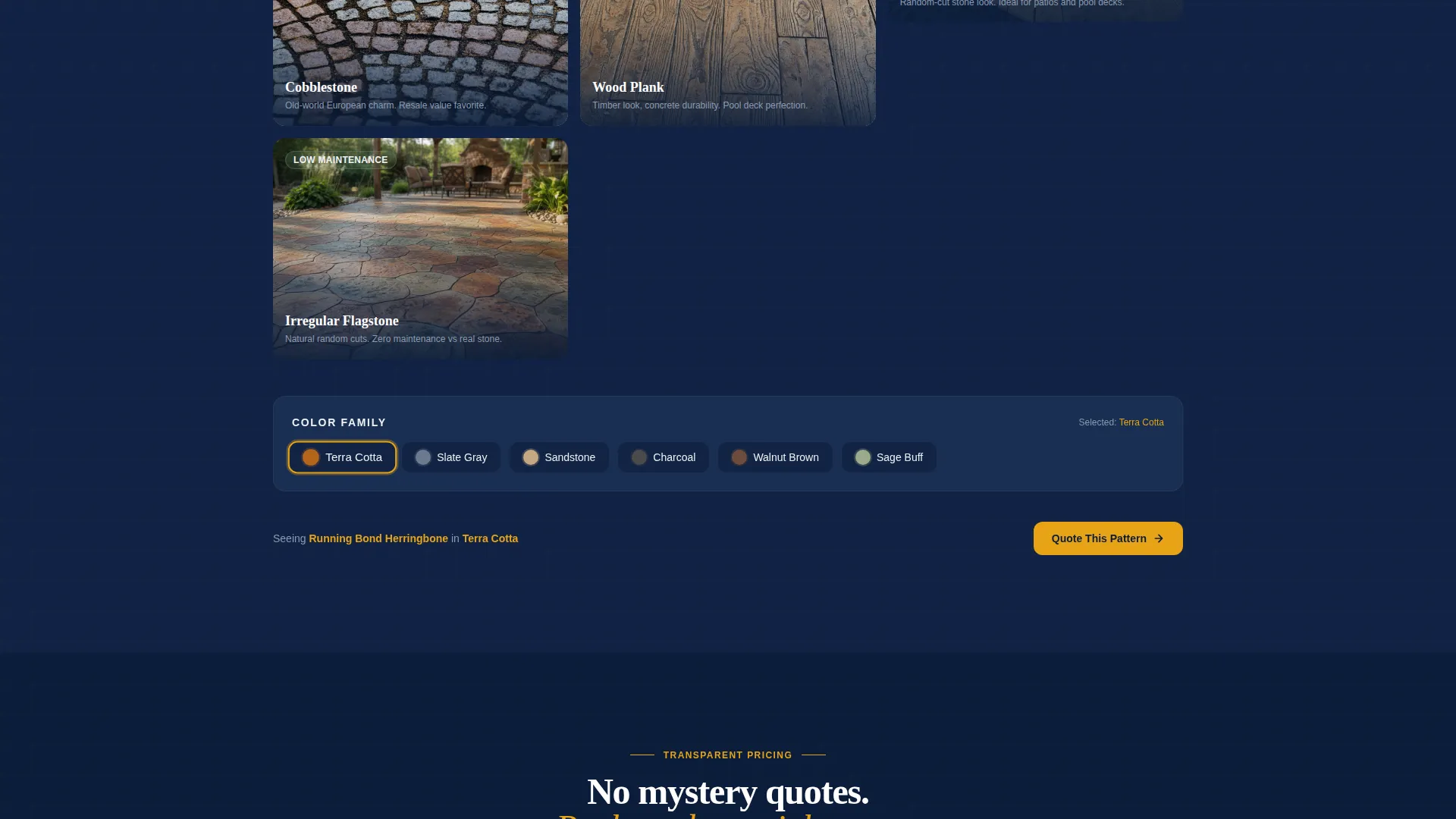 Stamped Concrete Specialist Landing Page Template