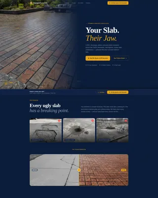 Stamped Concrete Specialist Landing Page Template