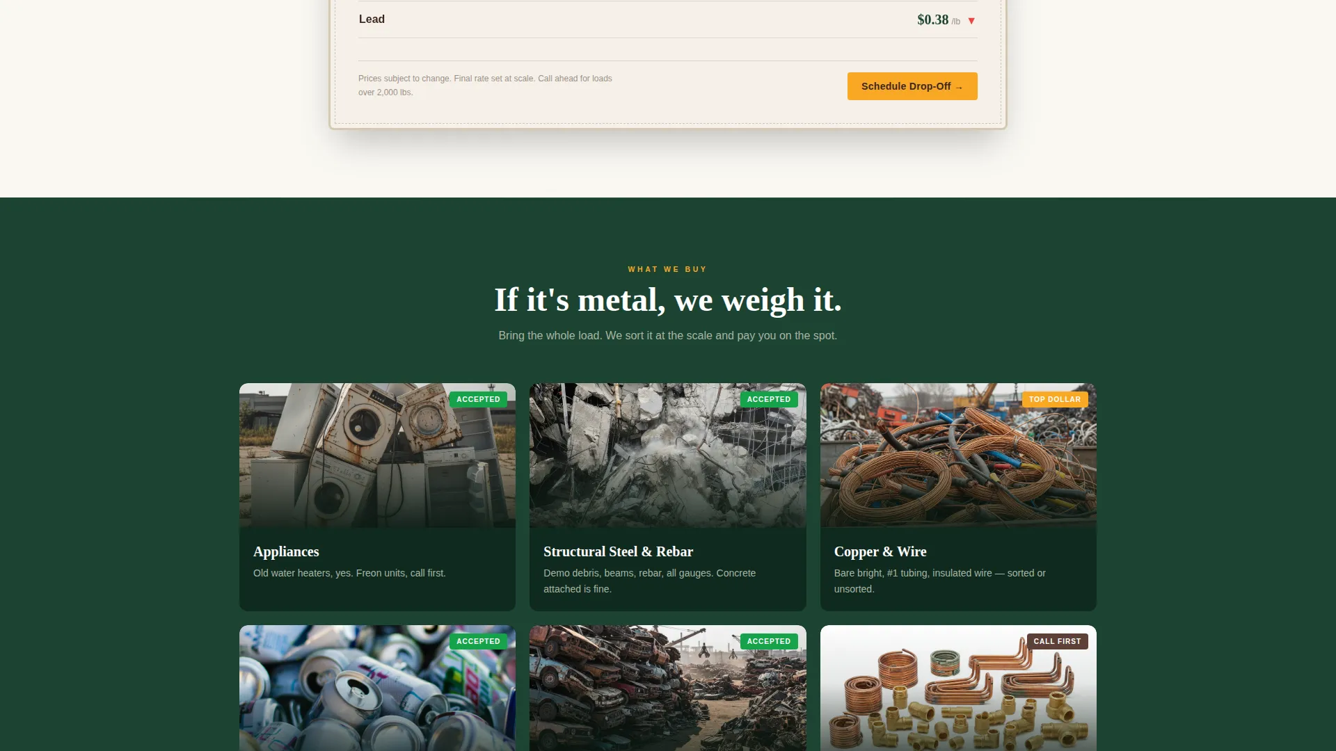 Steel Products Appointment Booking Website Template