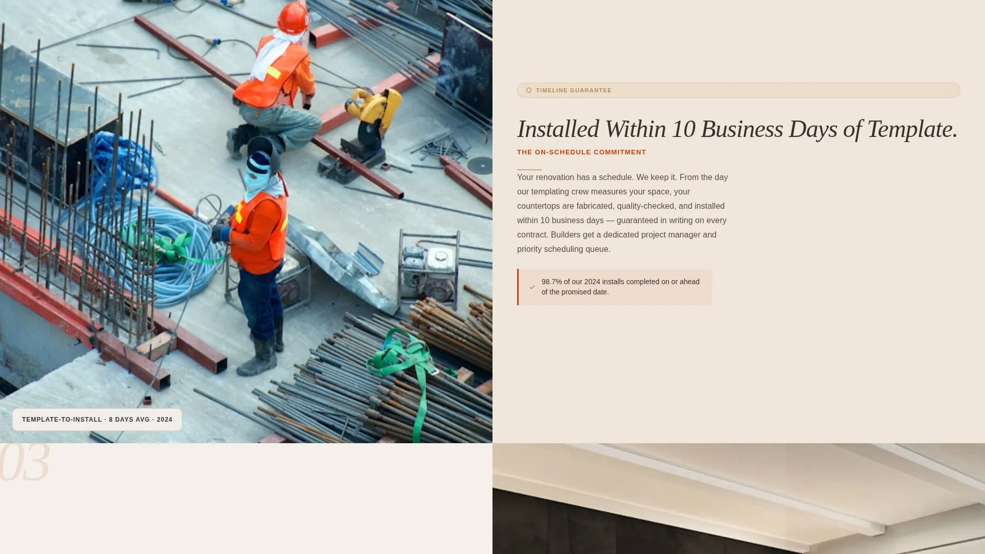 Stone Fabricator Landing Page Template