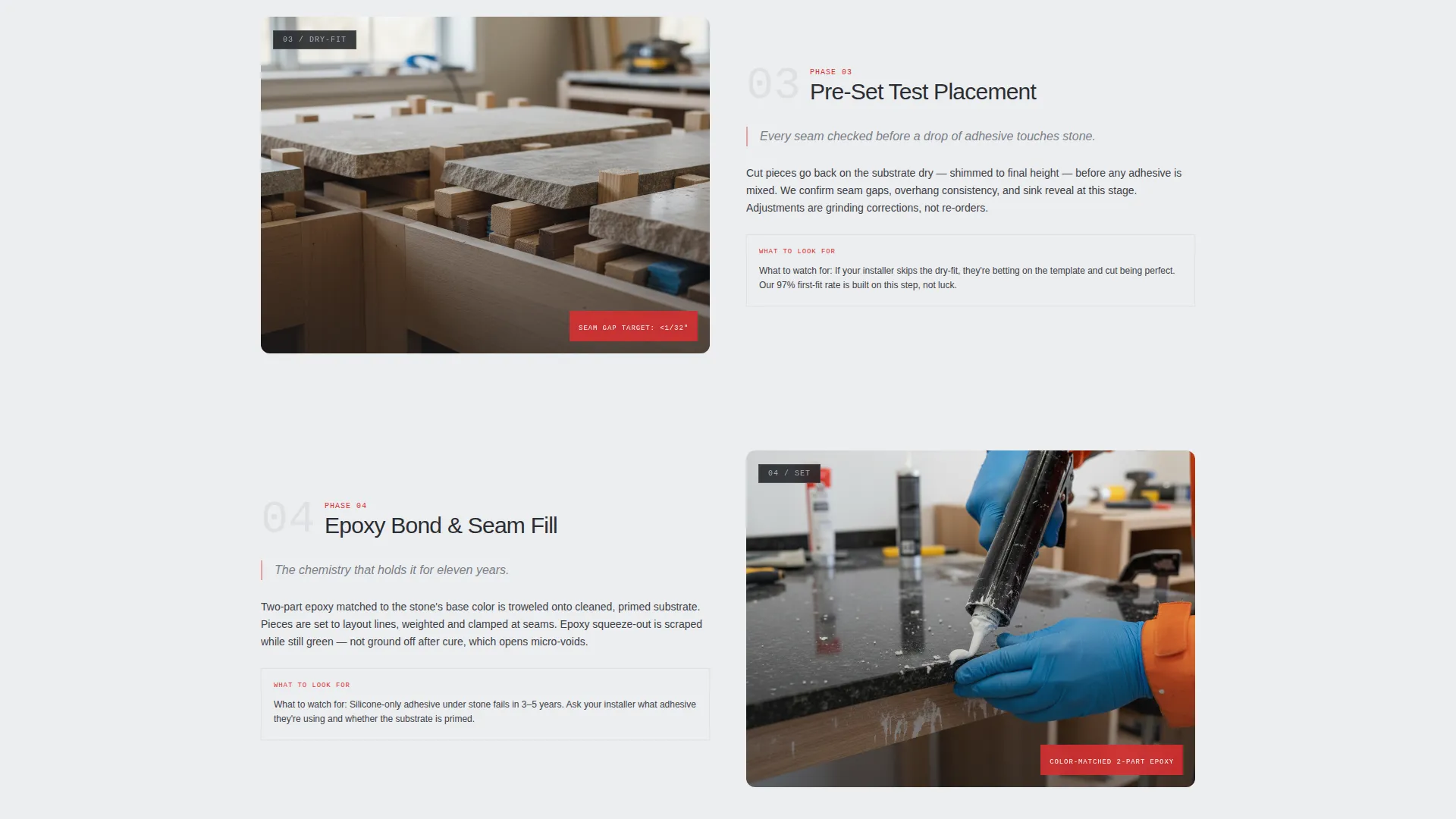 Precision Stone Installer Landing Page Template