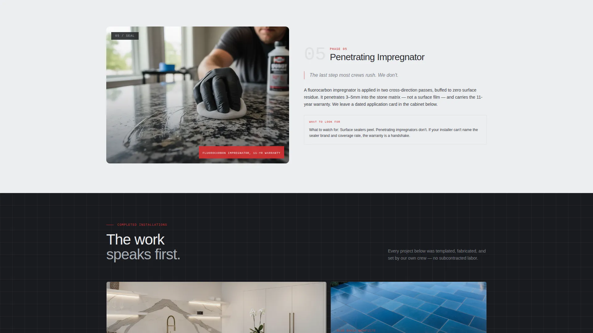 Precision Stone Installer Landing Page Template