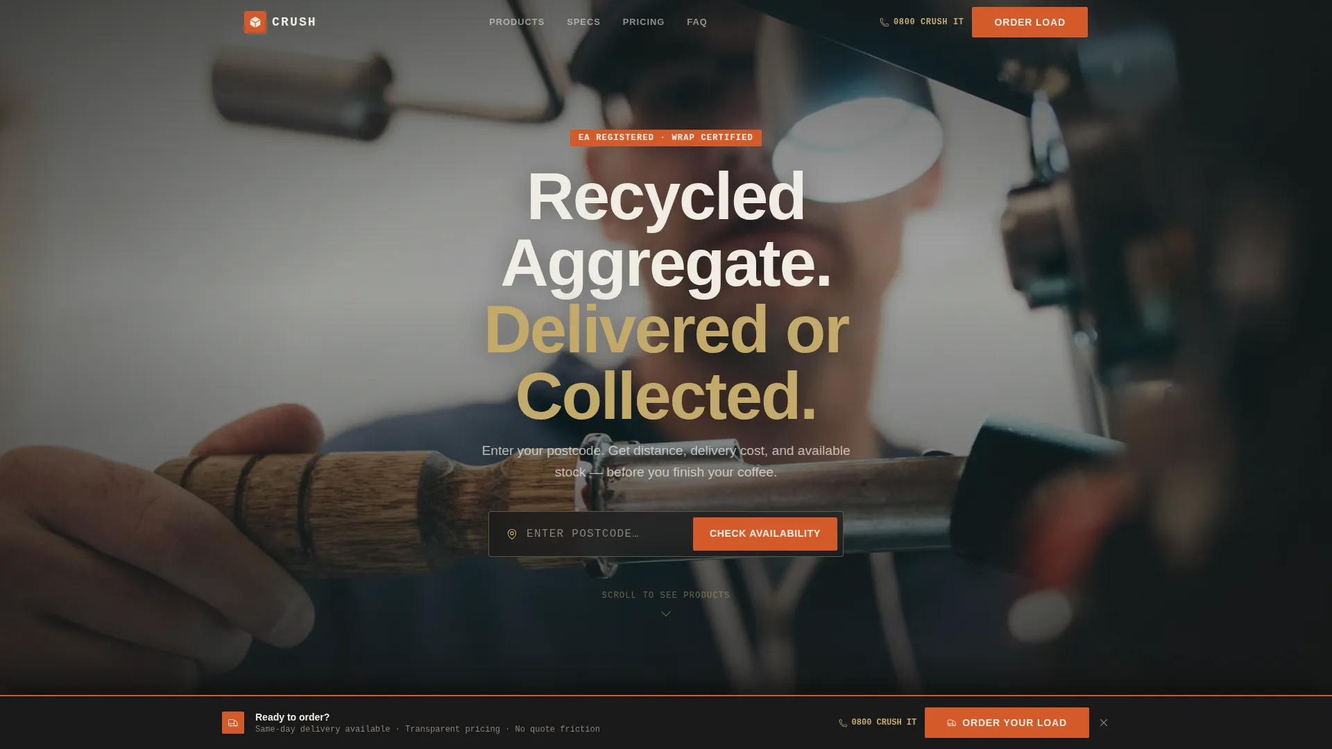 Recycled Aggregate Landing Page Template