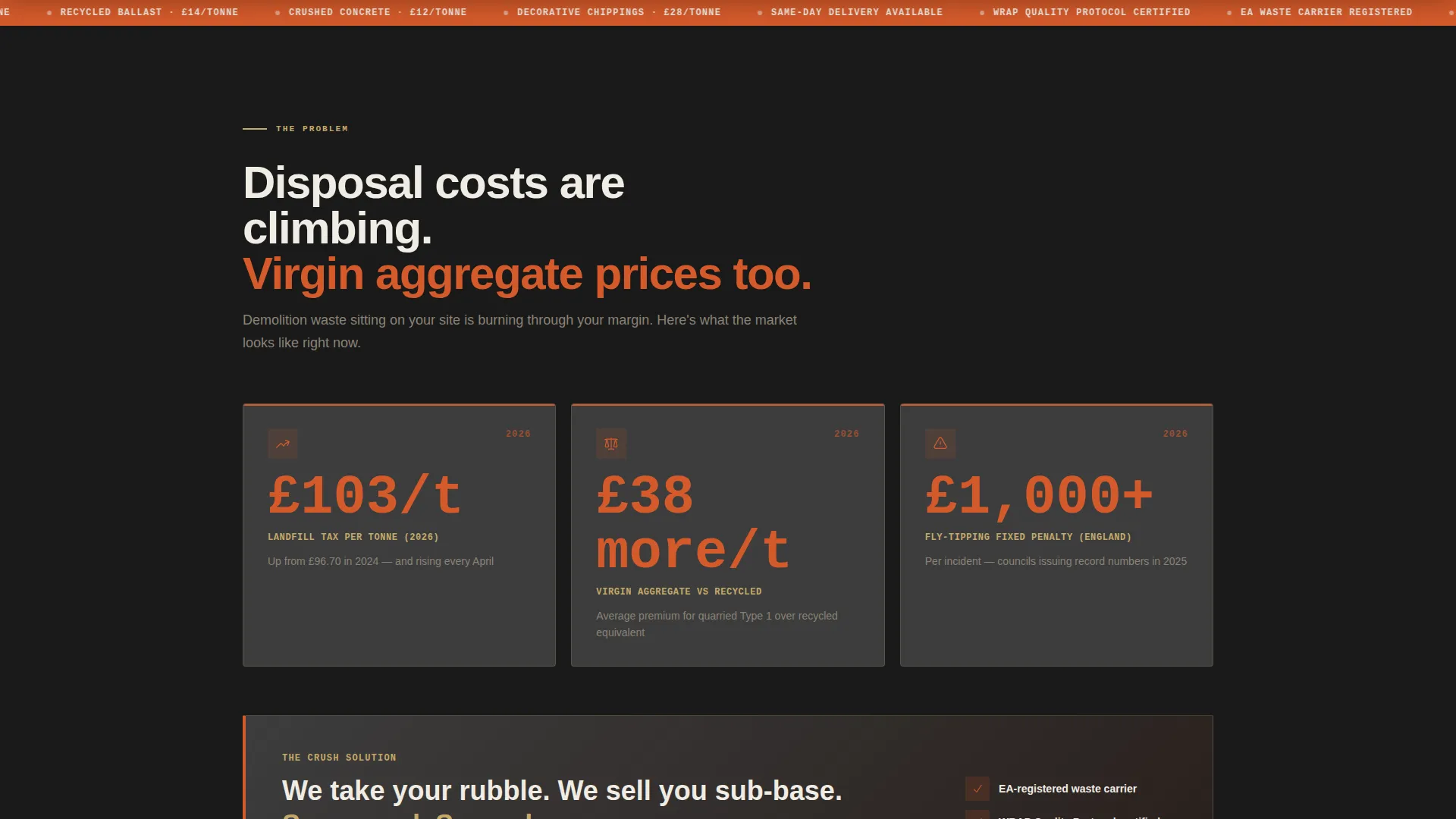Recycled Aggregate Landing Page Template