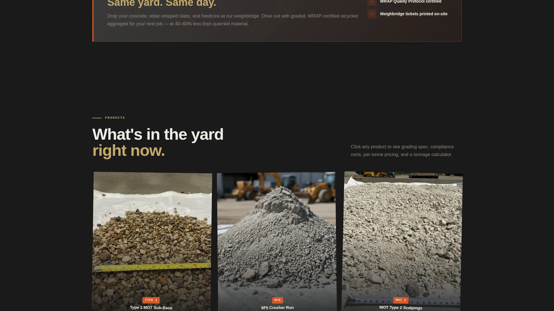 Recycled Aggregate Landing Page Template