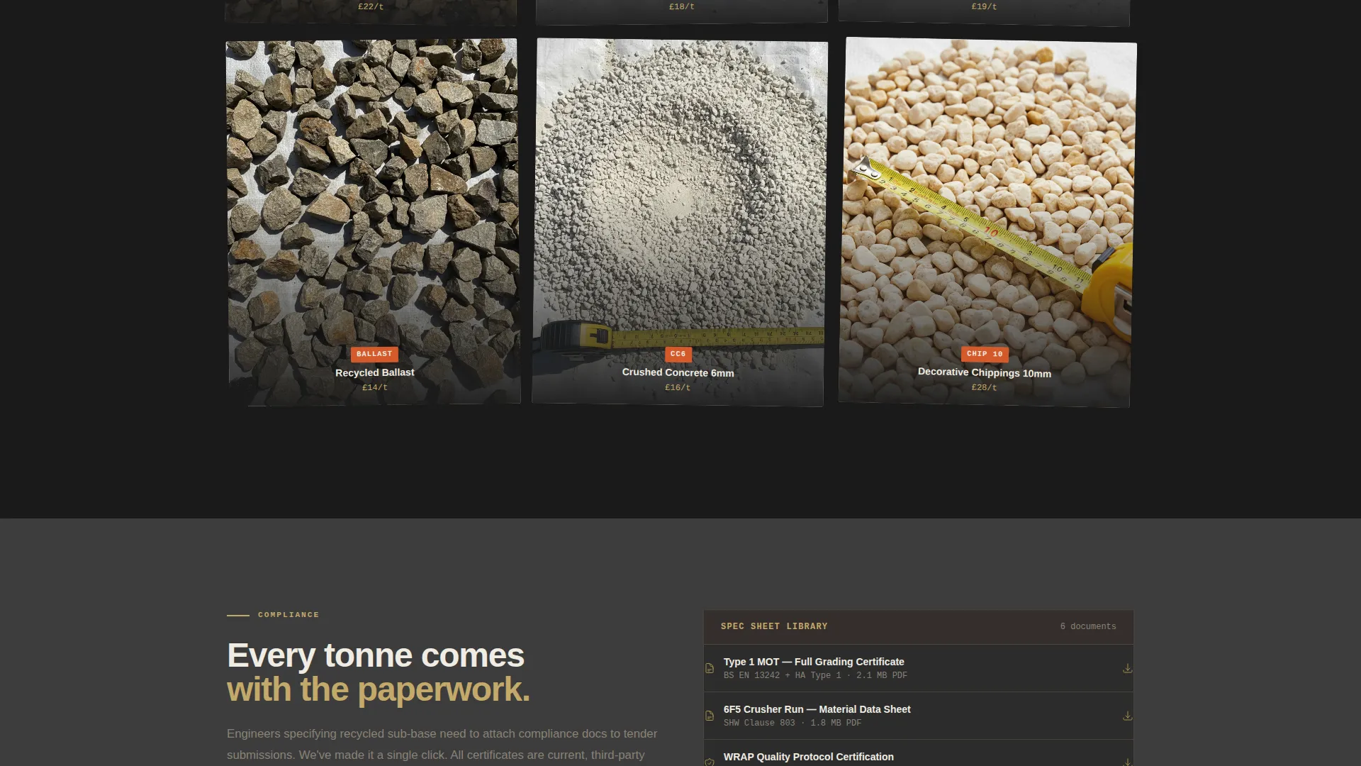 Recycled Aggregate Landing Page Template
