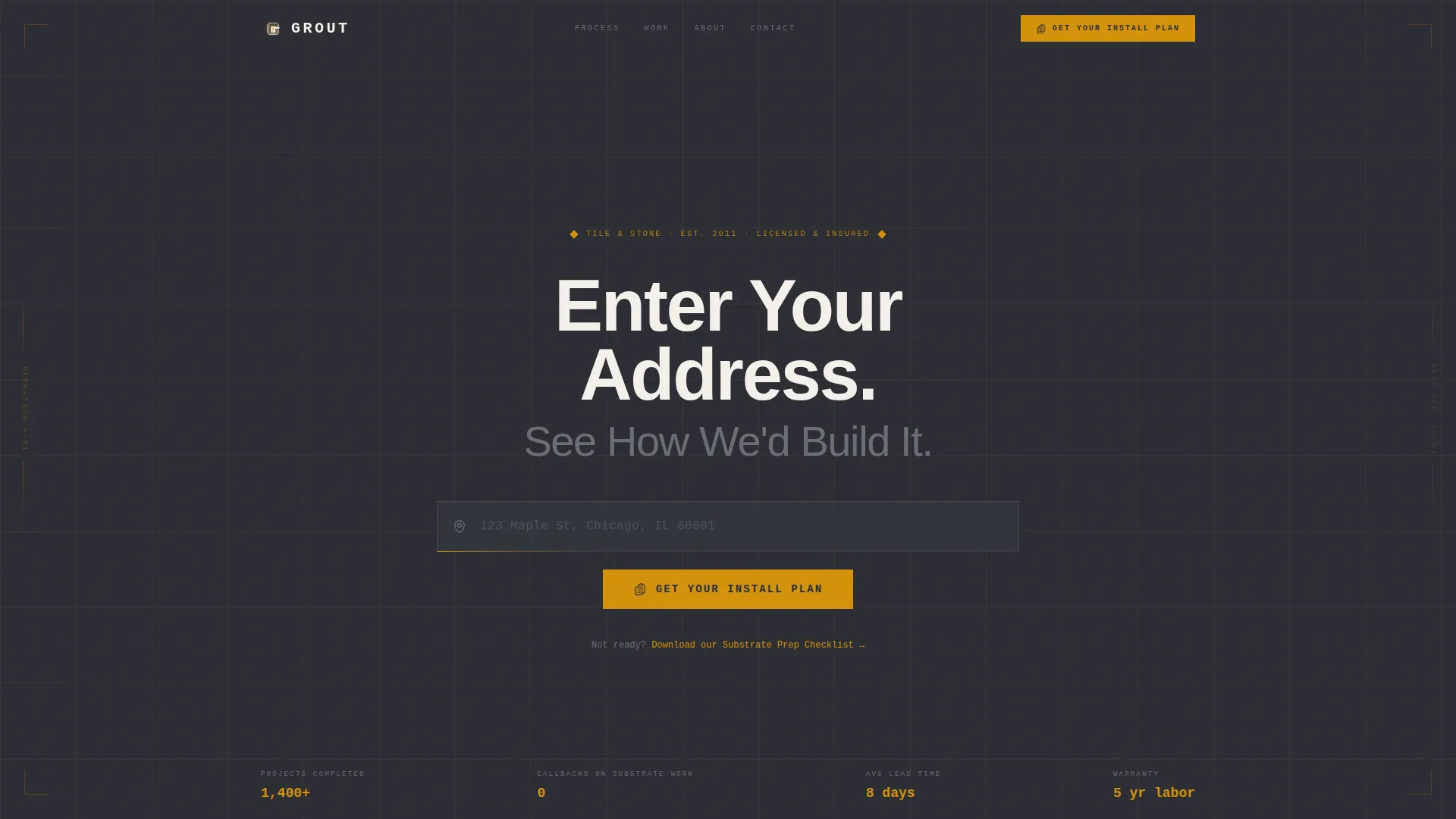 Tile & Stone Installation Landing Page Template
