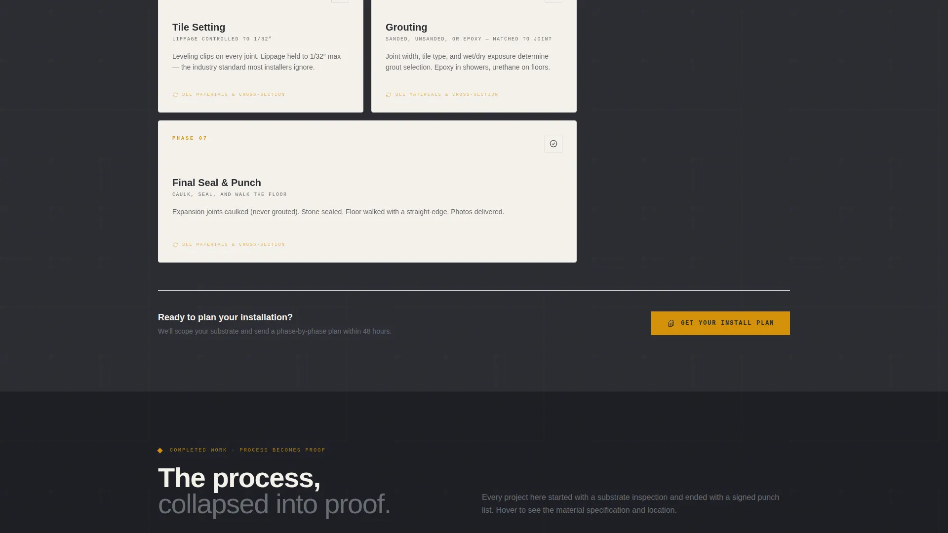Tile & Stone Installation Landing Page Template