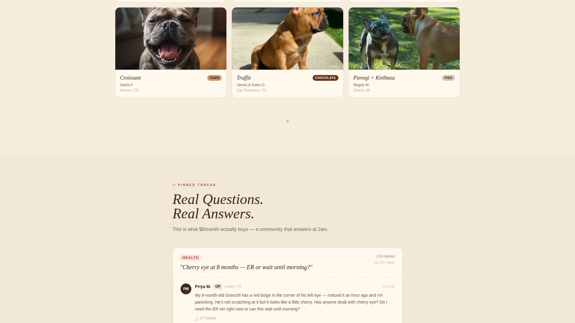 French Bulldog Community Landing Page Template