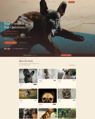 French Bulldog Community Landing Page Template