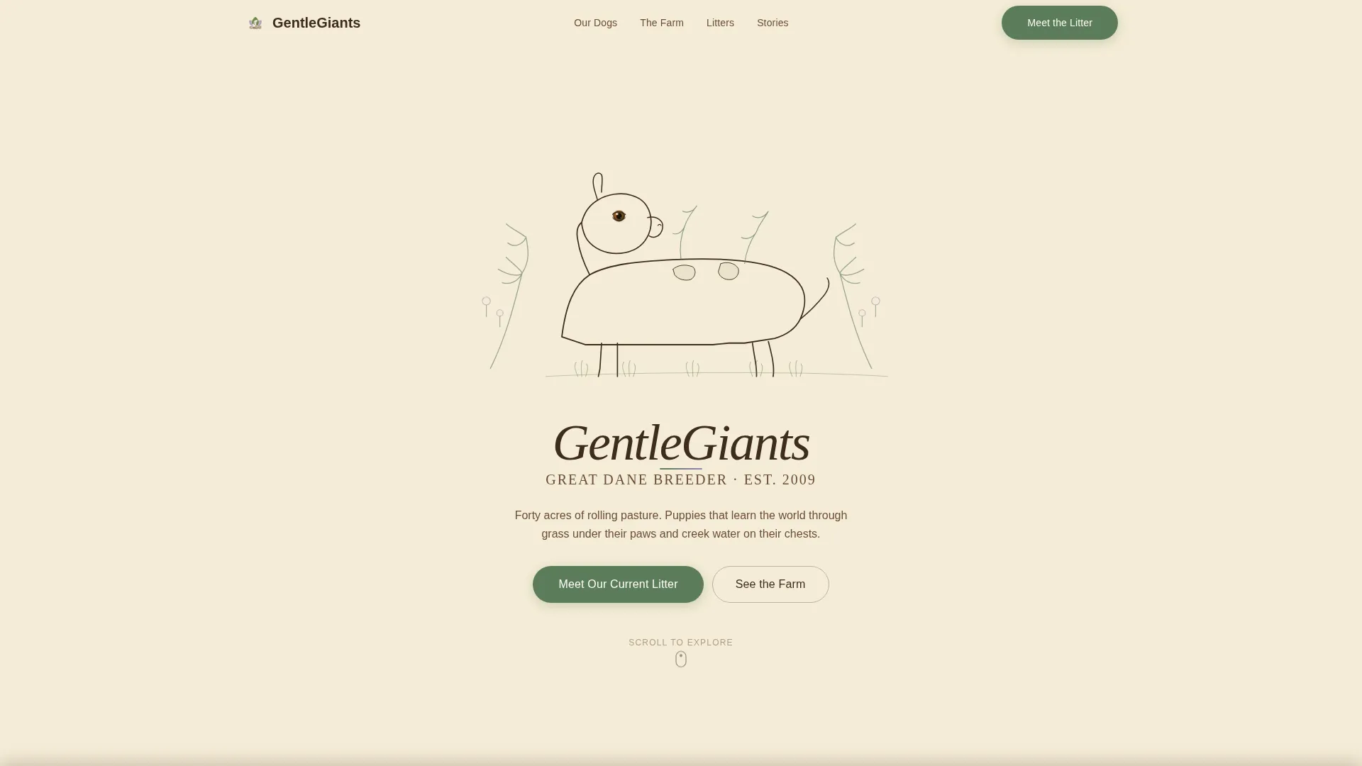 Great Dane Breeder Landing Page Template