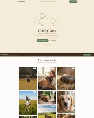 Great Dane Breeder Landing Page Template