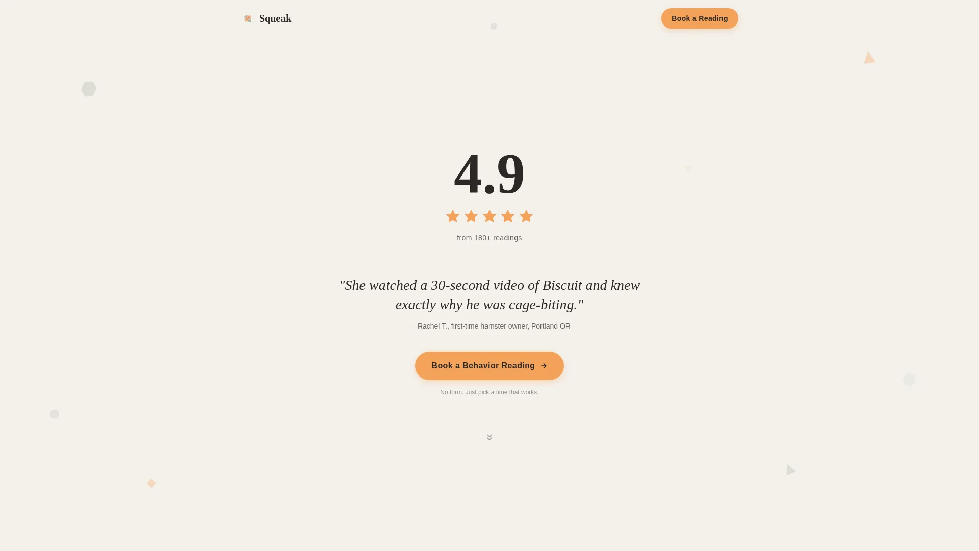 Hamster & Guinea Pig Behavior Consultant Landing Page