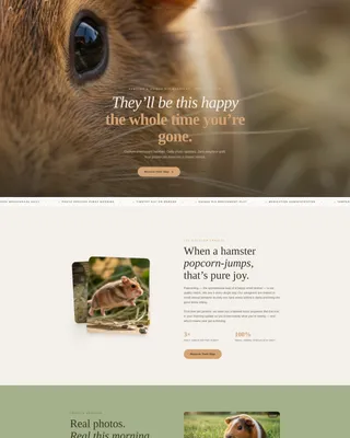 Cozy Hamster & Guinea Pig Boarding Landing Page