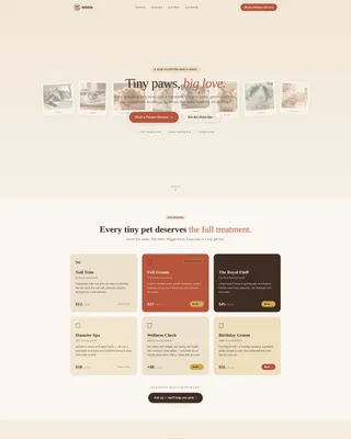 Hamster & Guinea Pig Grooming Landing Page Template
