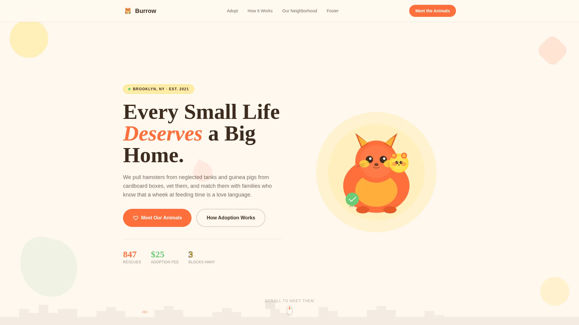 Hamster & Guinea Pig Rescue Landing Page Template