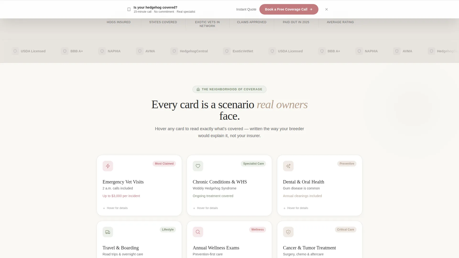 Advanced Hedgehog Services Appointment Booking Website Template