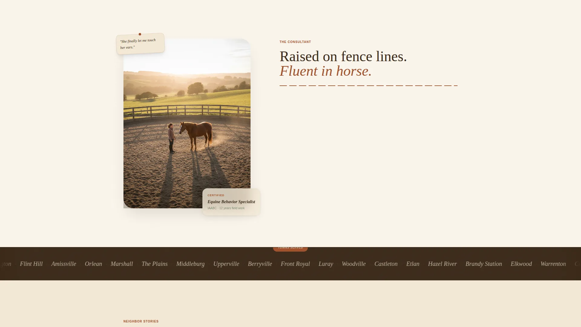 Horse Behavior Consultant Landing Page Template