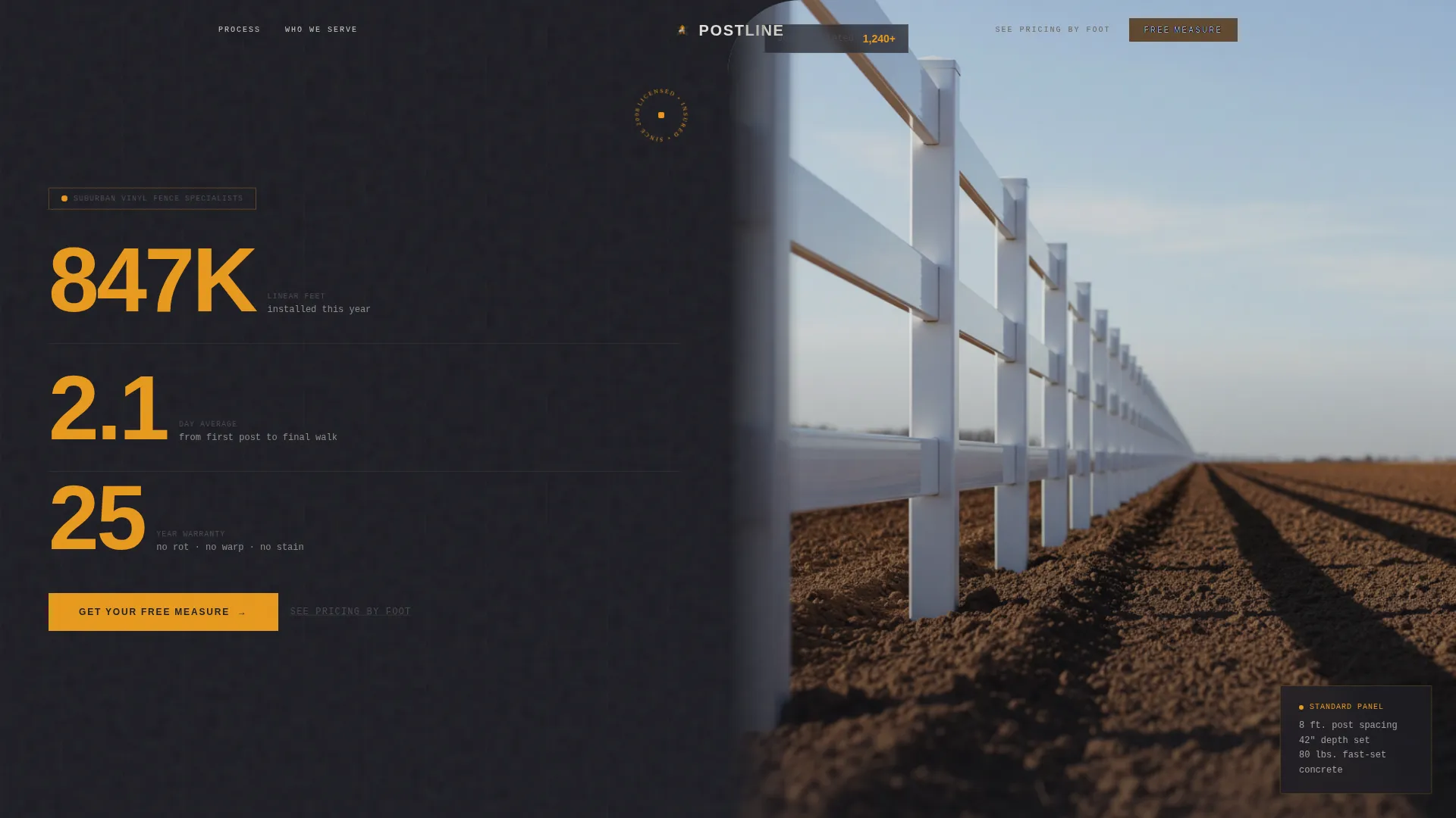 Vinyl Fence Contractor Landing Page Template