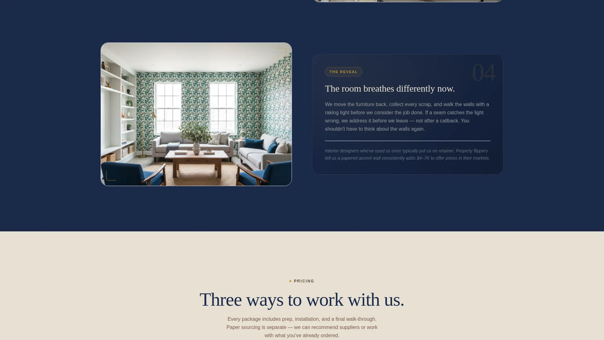 Wallpaper Installation Landing Page Template