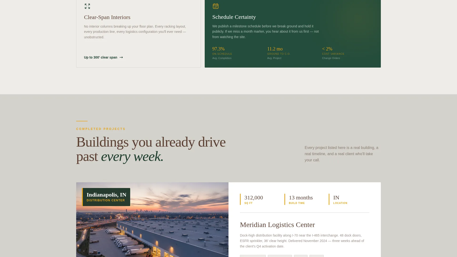 Advanced Warehouse & Factory Construction Appointment Booking Website Template