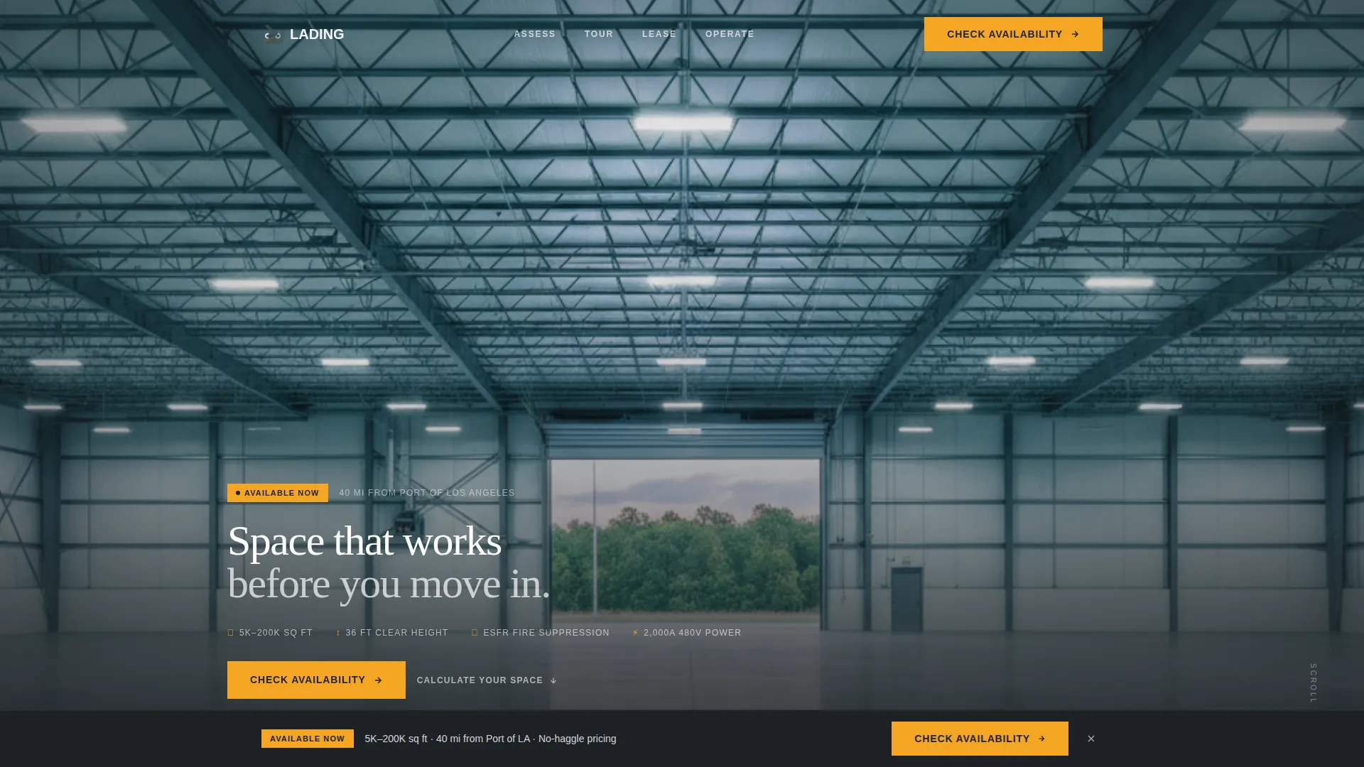 Industrial Warehouse Landing Page Template
