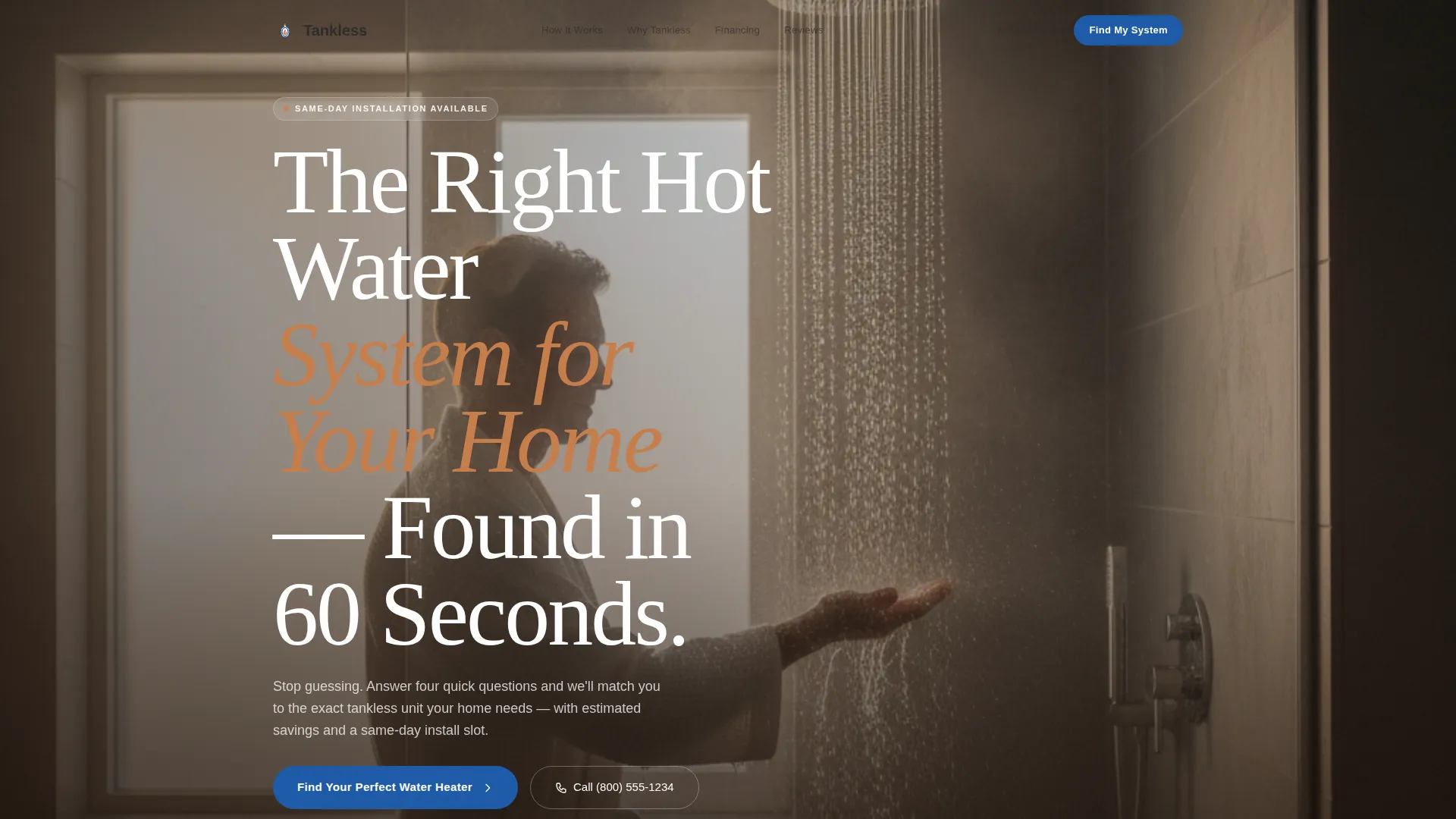 Water Heater Installation Landing Page Template