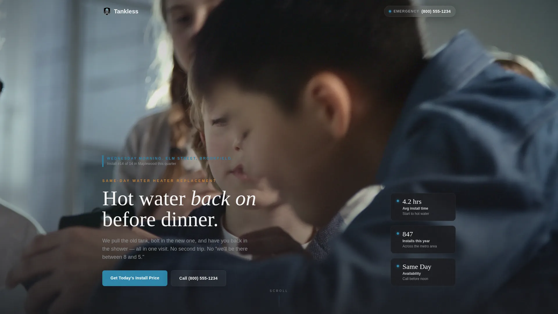 High-Performing Water Heating Landing Page Template
