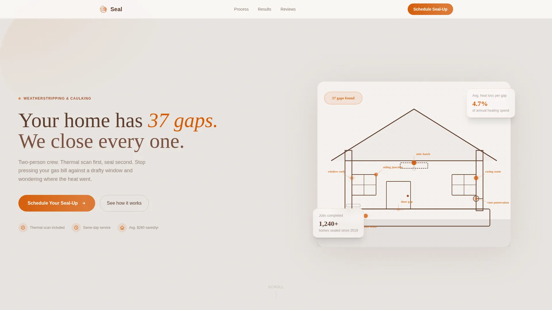 Weatherstripping & Caulking Service Landing Page