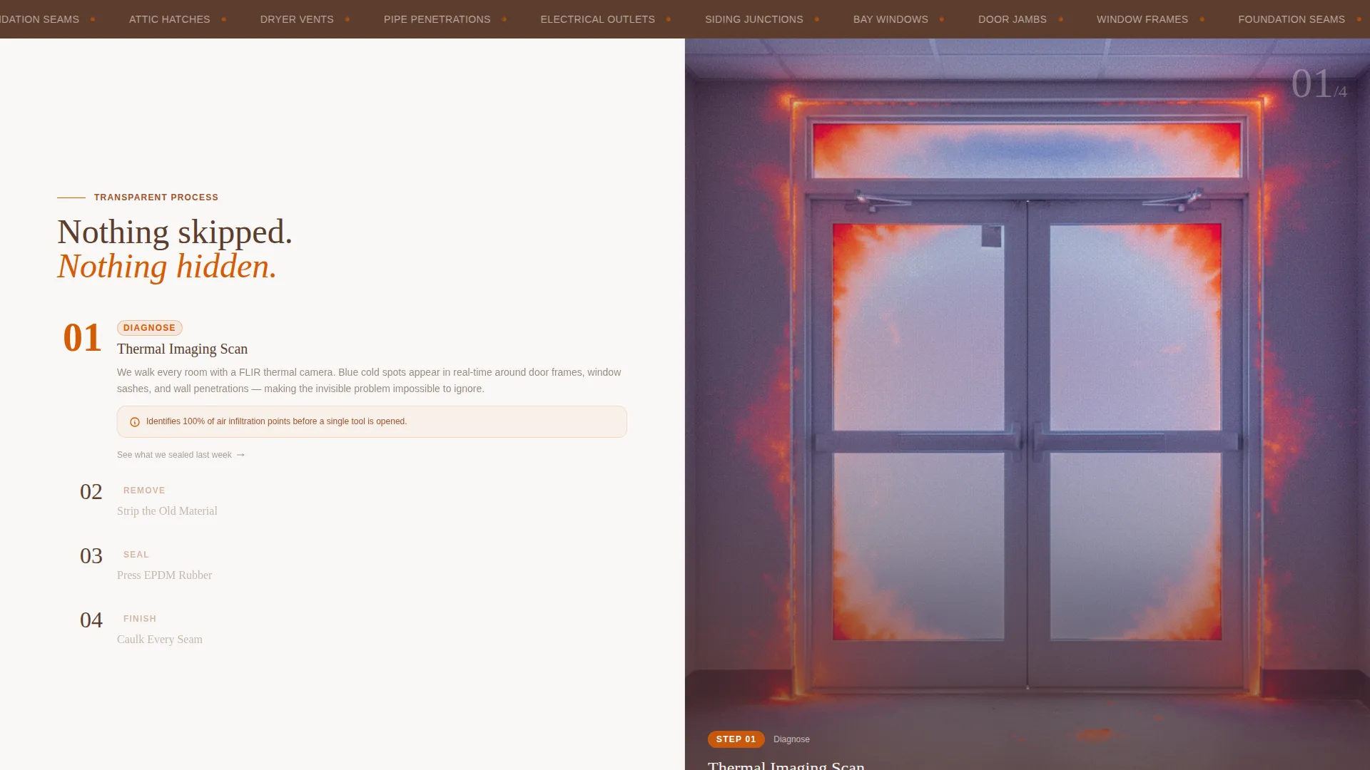 Weatherstripping & Caulking Service Landing Page