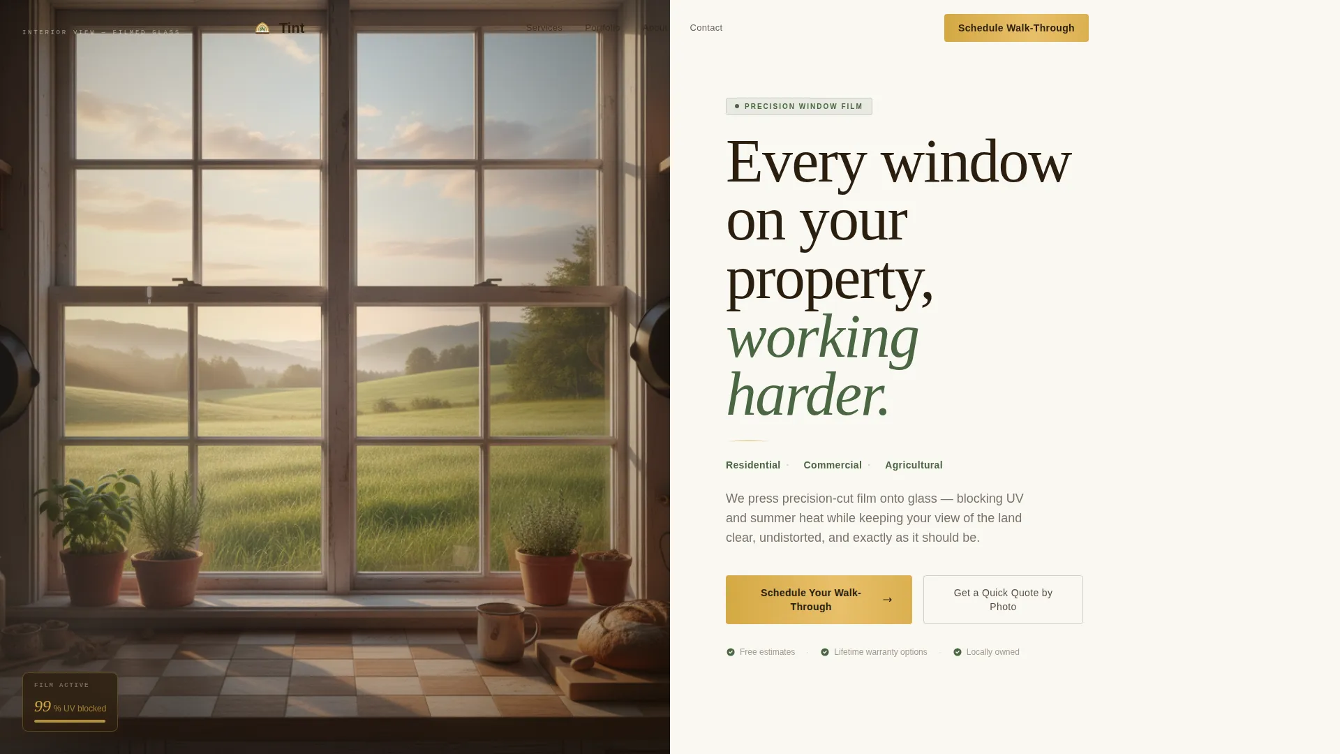 Window Film & Tinting Service Landing Page Template