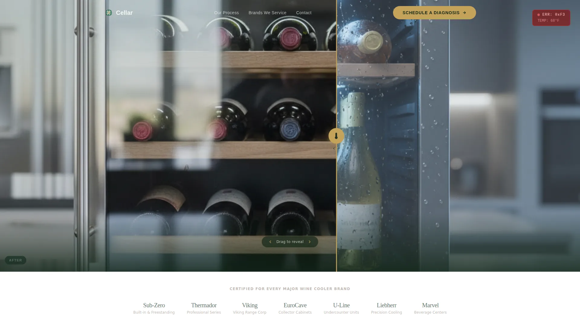 Wine Cooler Repair Landing Page Template