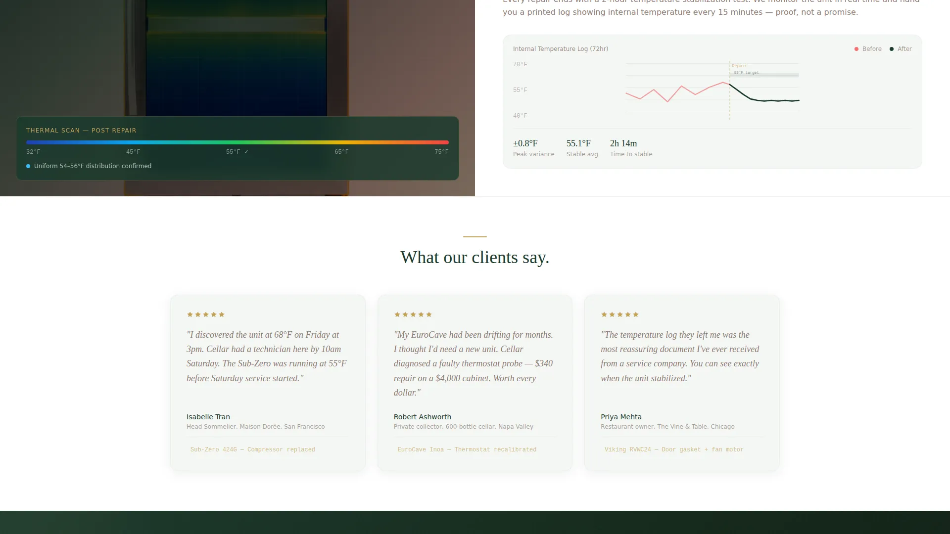 Wine Cooler Repair Landing Page Template