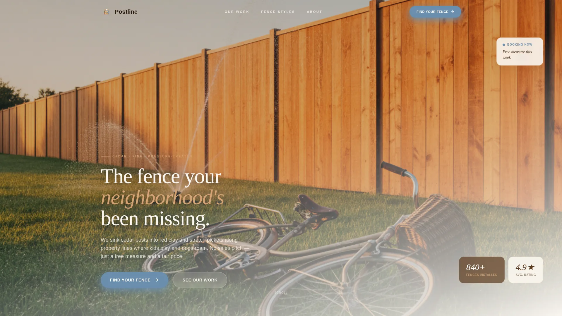 Wood Fence Installer Landing Page Template