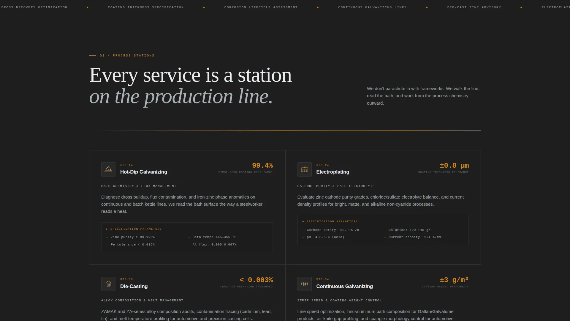 Specialist Zinc Products Appointment Booking Website Template