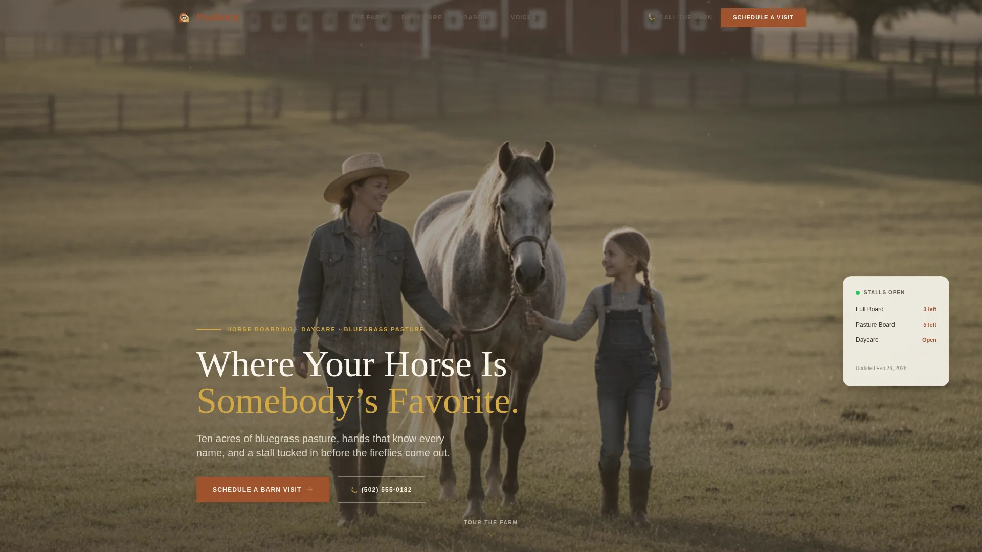 Horse Boarding & Daycare Landing Page Template
