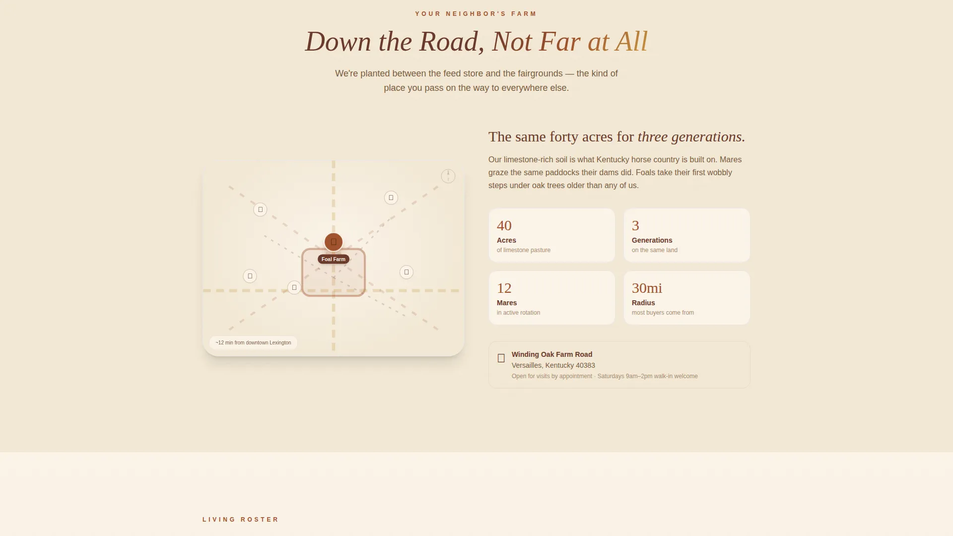 Horse Breeder Landing Page Template | Parchment & Rust