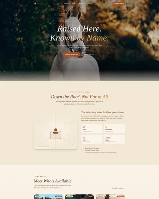 Horse Breeder Landing Page Template | Parchment & Rust