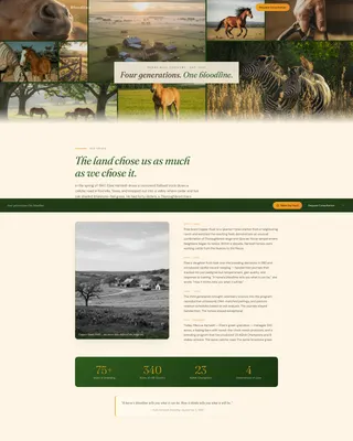 Horse Breeding Farm Landing Page Template