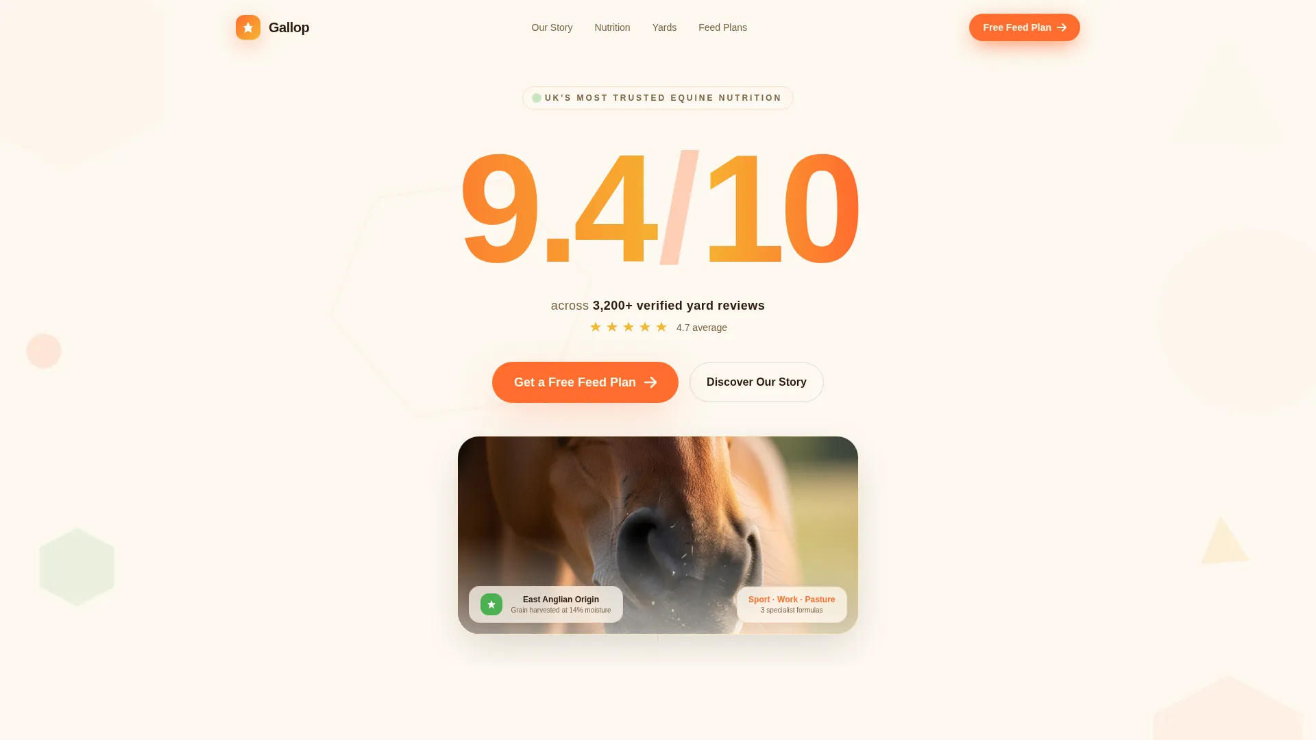 Horse Feed Brand Landing Page Template