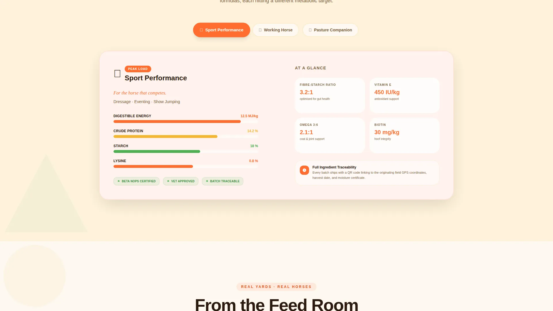 Horse Feed Brand Landing Page Template