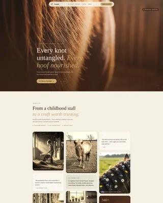 Earthy Horse Grooming Service Landing Page Template
