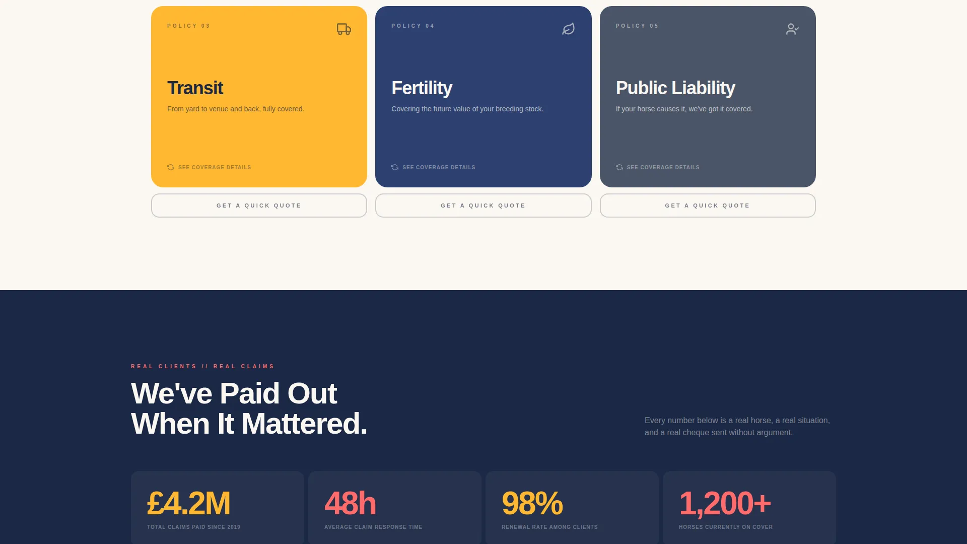 Horse Insurance Landing Page Template